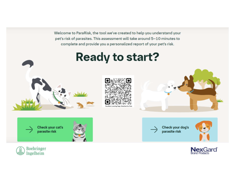 ParaRisk assessment tool QR code for cat and dog parasite risk